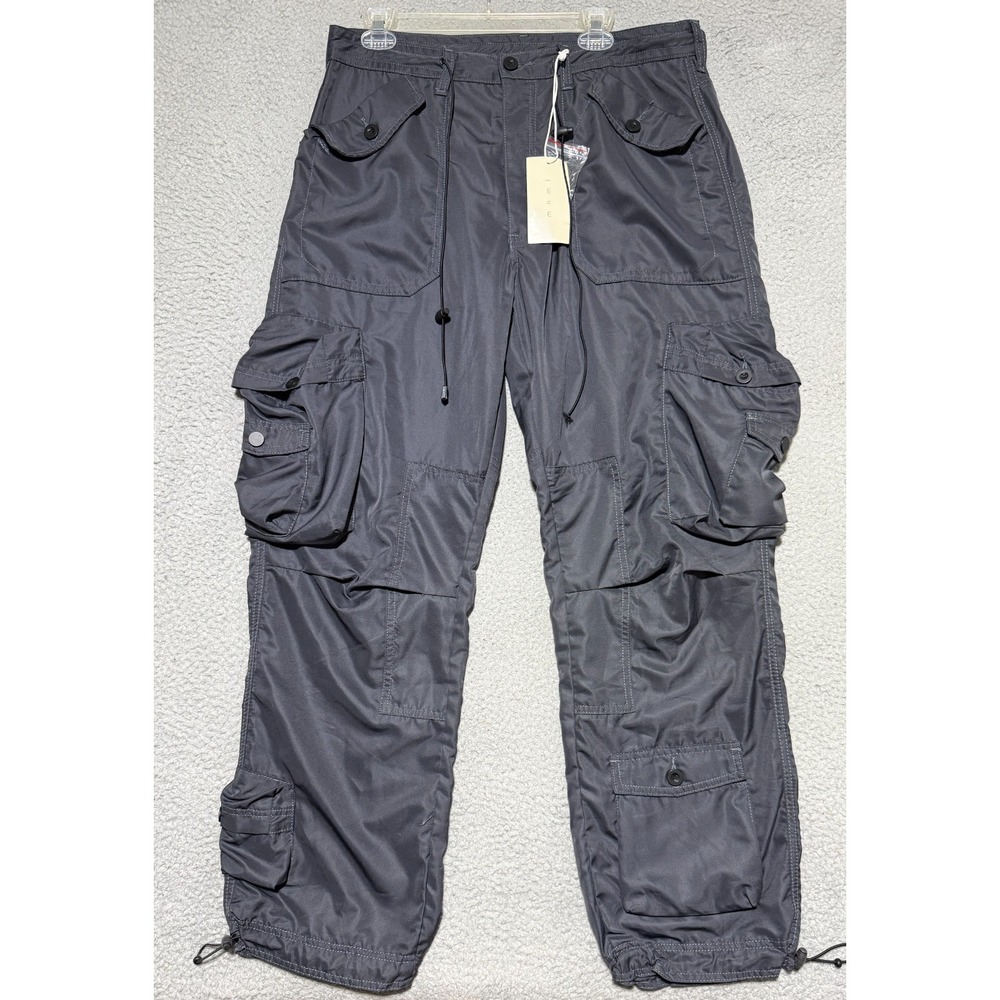 NEW MNML Lightweight Cinch Cargo pants Faded Black Mens XL